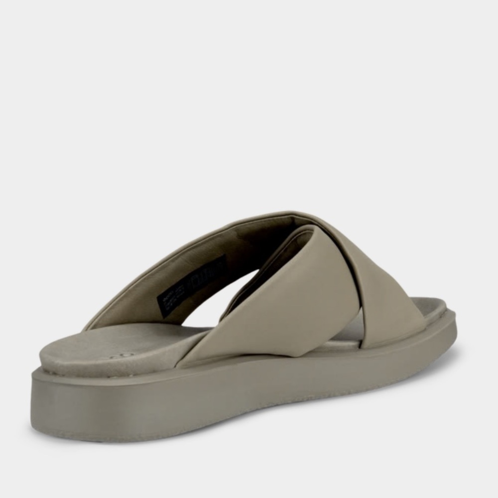 ECCO Flowt Lx Leather Cross Strap Slider Sandals Light Green Size 10.5 US 41 Eu - Picture 3 of 7